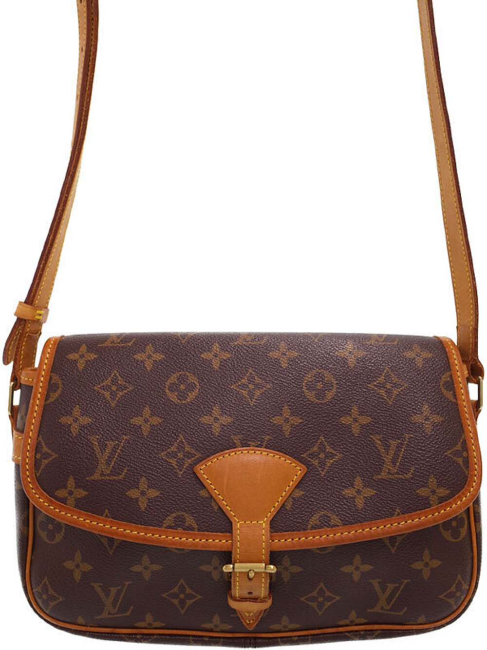 Louis Vuitton Monogram Sologne Shoulder Bag Canvas Leather Brown